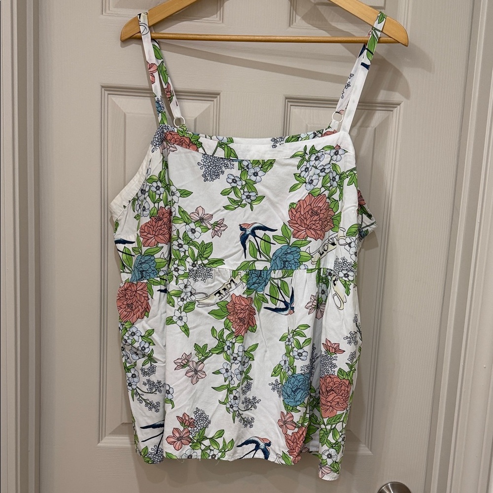 Torrid White Floral Camisole Top
